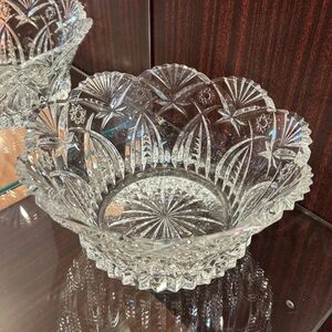 Crystal Medium Sized Heavy Bowl Beautiful Cuts